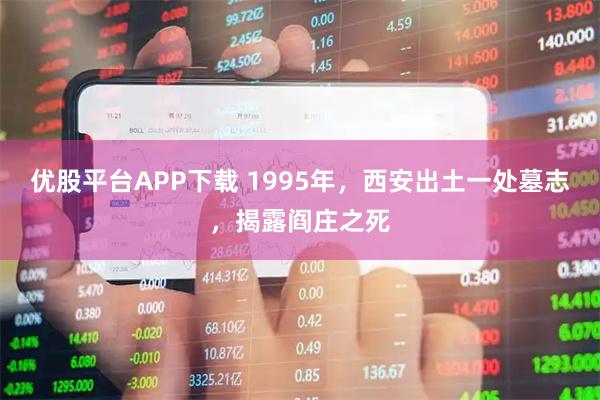 优股平台APP下载 1995年,西安出土一处墓志,揭露阎庄之死